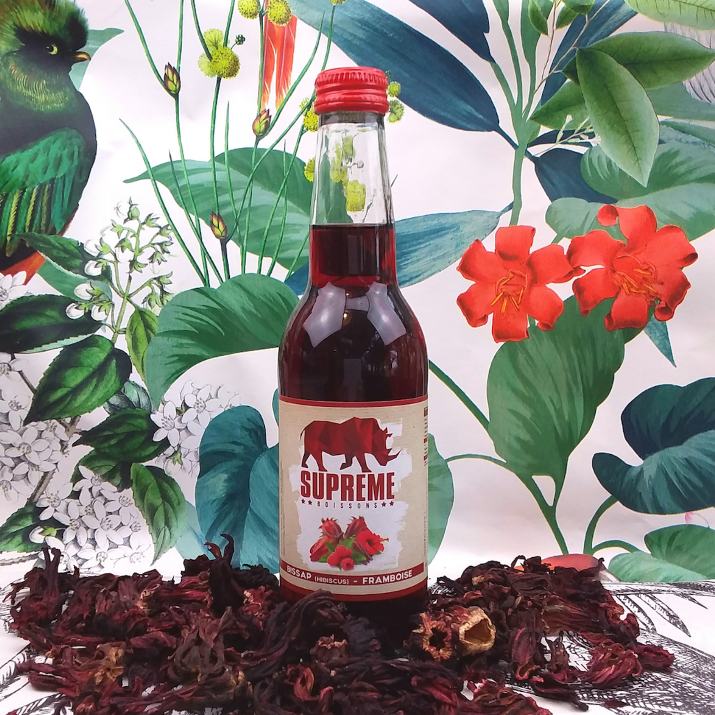 SUPRÊME BISSAP (hibiscus) / FRAMBOISE / MENTHE FRAICHE - 33cl - BIO