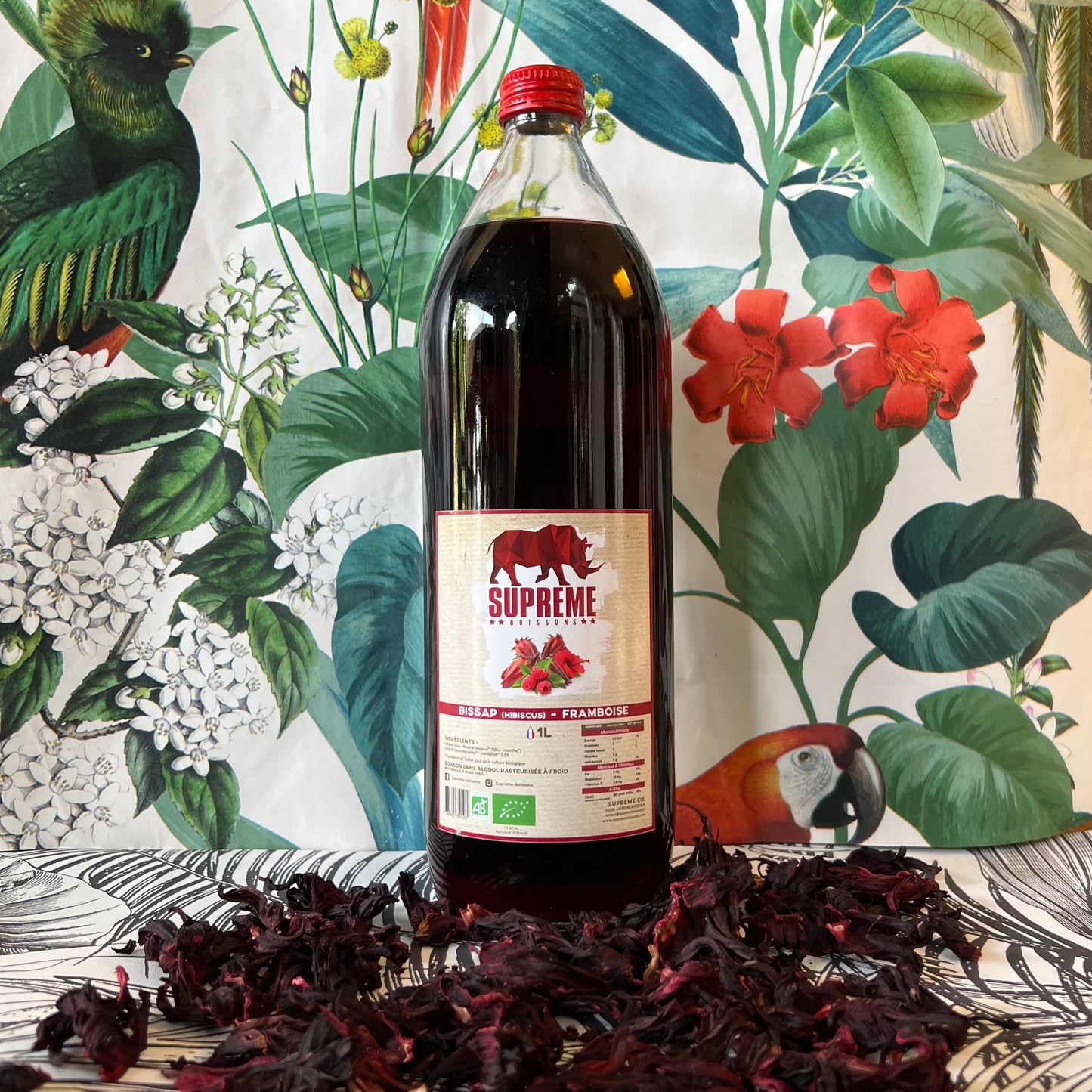 SUPRÊME BISSAP (hibiscus) / FRAMBOISE / MENTHE FRAICHE - 1L - BIO